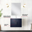 Meuble-lavabo 24 po x 22 po bleu marine avec comptoir en quartz blanc, miroir 18 po et robinet inclus