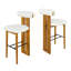Ensemble de 2 tabourets de bar d'intérieur revêtus de bois, finition noyer et blanc-1066080059