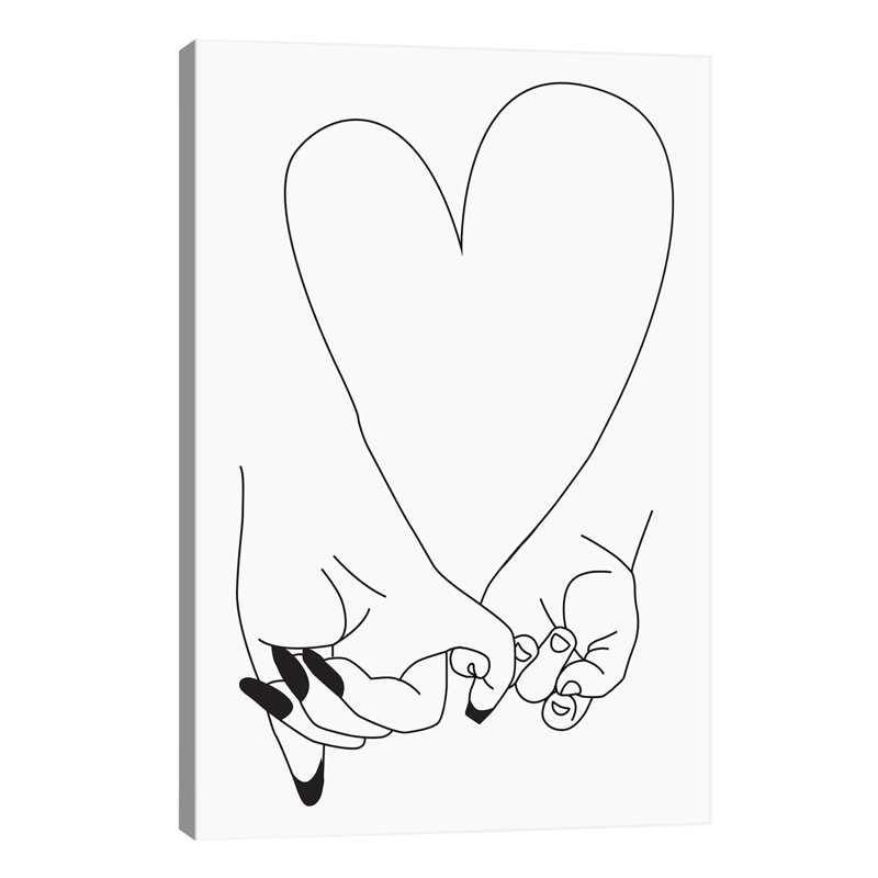Pinky Promise, Mother & Baby - Wrapped Canvas Print, 152.5 cm H x 101.5 cm W