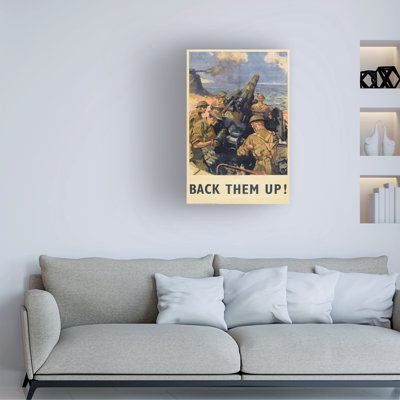 English School Back Them Up! Affiche, art sur toile de 1941