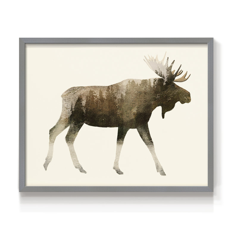 The Wilderness III -Framed Print - Restickable, H 16 po x l 20 po, Gris