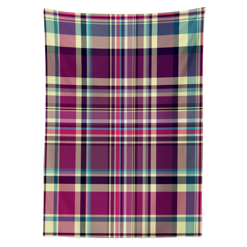 Checkered Scotland in Abstract Tile Tablecloth, 84" L x 60" W