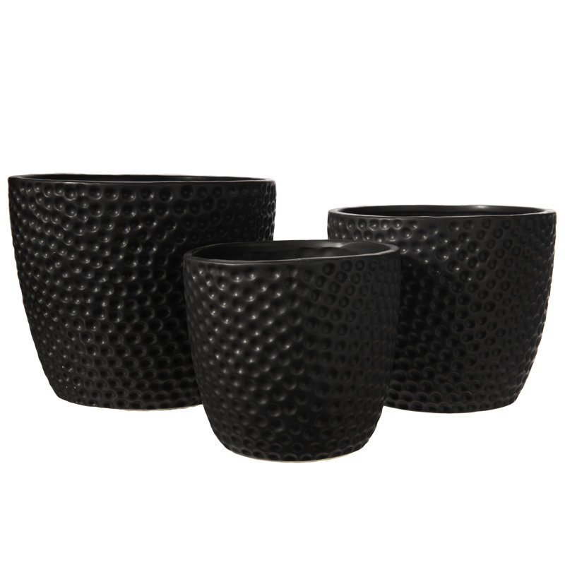Pot de fleurs en céramique Faleshia, Noir