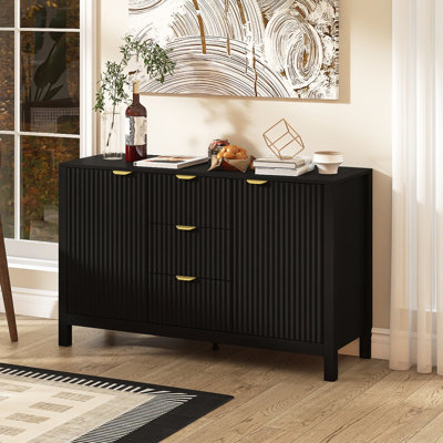 Buffet 47,2 po avec 3 tablettes réglables et 3 tiroirs