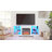 58"electric Fireplace Tv Stand With Led Lights & Usb Charging Outlets, 2-in-1 3d Fireplace Media Console With Glass Shelves, Cable Management For Tvs Up To 62"-851103690