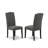 7-Pc Dining Room Set – 6 Dark Gotham Grey dining room chairs and a Cement Dining Room Table - Wire Brushed Black Finish-1041567193-982197794