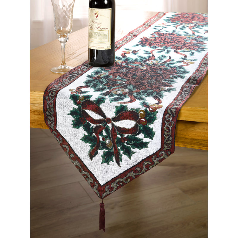 Poinsettia - Table Runner, Silver