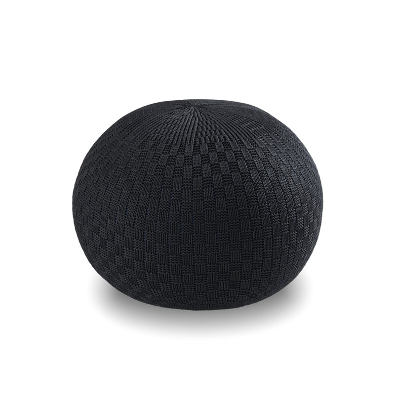 Upholstered Pouf, Red Polypropylene/Olefin