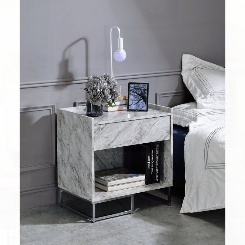 Table d'appoint avec tiroir spacieux et compartiment de rangement