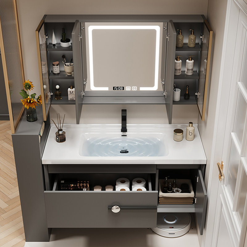 Simple light luxury style bathroom cabinet, Dark Gray