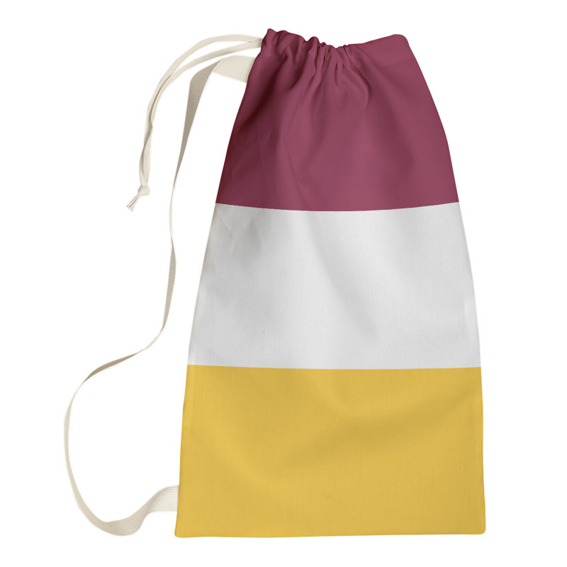 Fabric Laundry Bag with Handles, Medium (36" H x 28" W x 1.5" D), Pittsburgh Maroon/White/Yellow