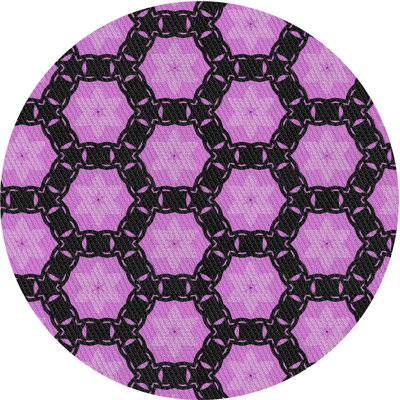 Rose géométrique/Tapis décoratif noir
