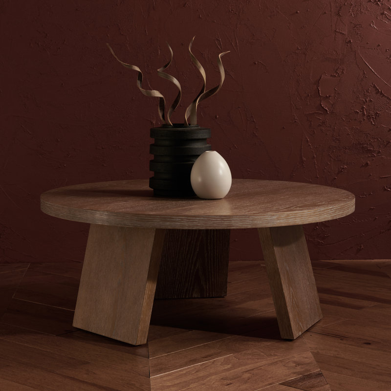 Table basse ronde Mattelynn, Chêne rustique