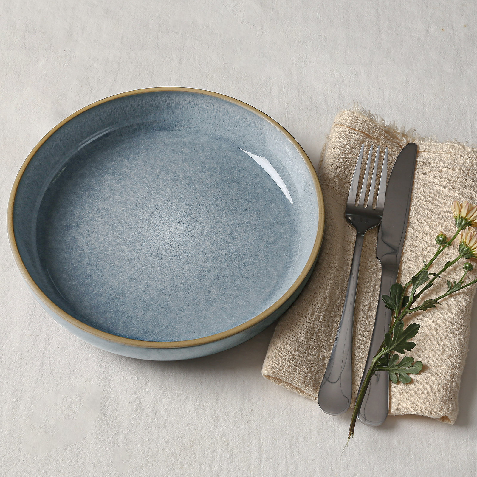 Willsboro 30oz. Stoneware Pasta Bowl, Light Blue