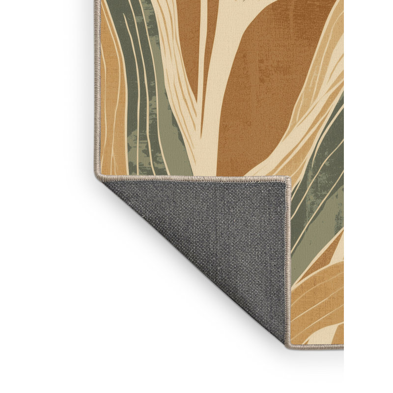 Tapis beige moelleux moelleux à motif de blocs de style champêtre, 4 x 6