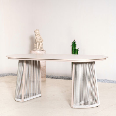 Metal Outdoor Dining Table , 180cm cm W 90cm cm D