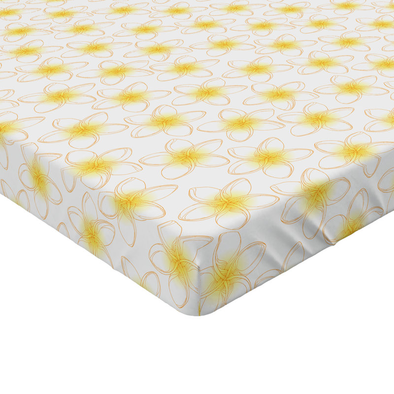 Ensemble de 2 draps-housse dégradés Ambesonne bleu sarcelle très clair bleu pâle et blanc, Jaune, blanc cassé / floral