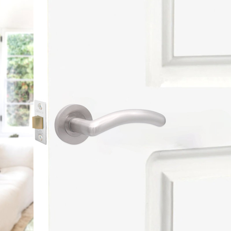 Taurus Lever Door Handle, Satin Nickel