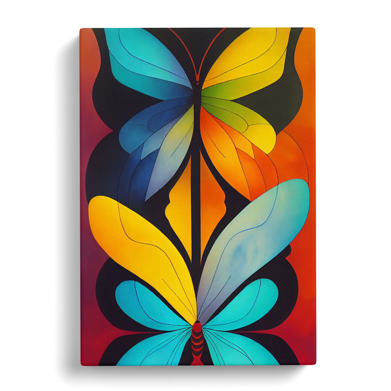 CAN-V0523-315X Butterfly Abstract - Wrapped Canvas Print, 76cm H x 50cm W