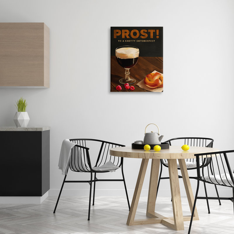 Art mural sur toile Prost Beer & Pretzel par The Whiskey Ginger, H 30 po x l 24 po
