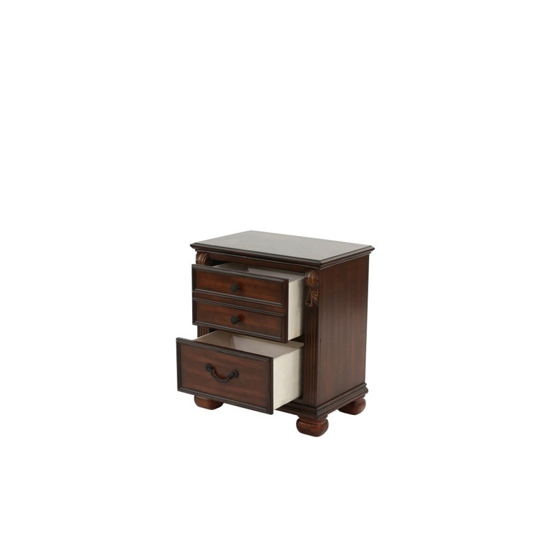 Ensemble de chambre à coucher de luxe avec grand lit et 2 tables de chevet 3 pièces