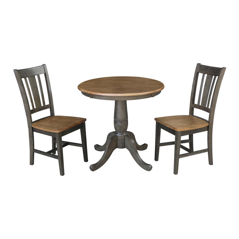 Goldina 2 - Person Solid Wood Dining Set, Hickory/Washed Coal