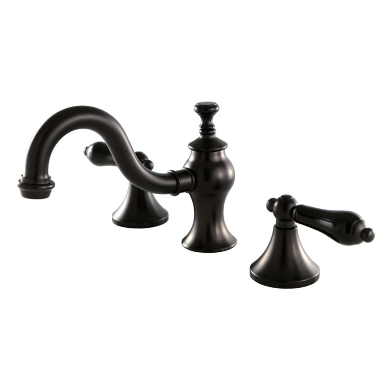Kingston Brass Duchess Two-Handle 3-Hole Deck Mount Widespread Bathroom Faucet with Brass Pop-Up Drain, Oil Rubbed Bronze