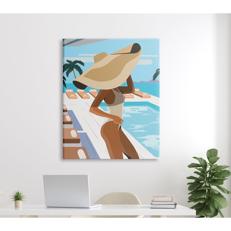 Poolside Fashion - impression, Toile tendue, H 40 po x l 30 po