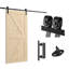 36'' x 84'' Panelled Solid Wood Unfinished Barn Door with Installation Hardware Kit