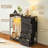 6-Drawer Dresser with Hanging Rack, LED Lights & Charging Station – Reversible Fabric Chest, Open Wardrobe Storage Cabinet for Bedroom, Kids or Girls Room-Black-2010253566