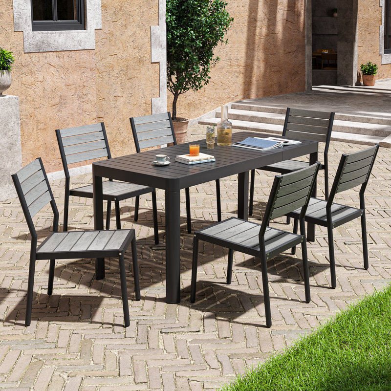 Ensemble de salle à manger rectangulaire pour 6 personnes 46,1 po Cadeisha, 6