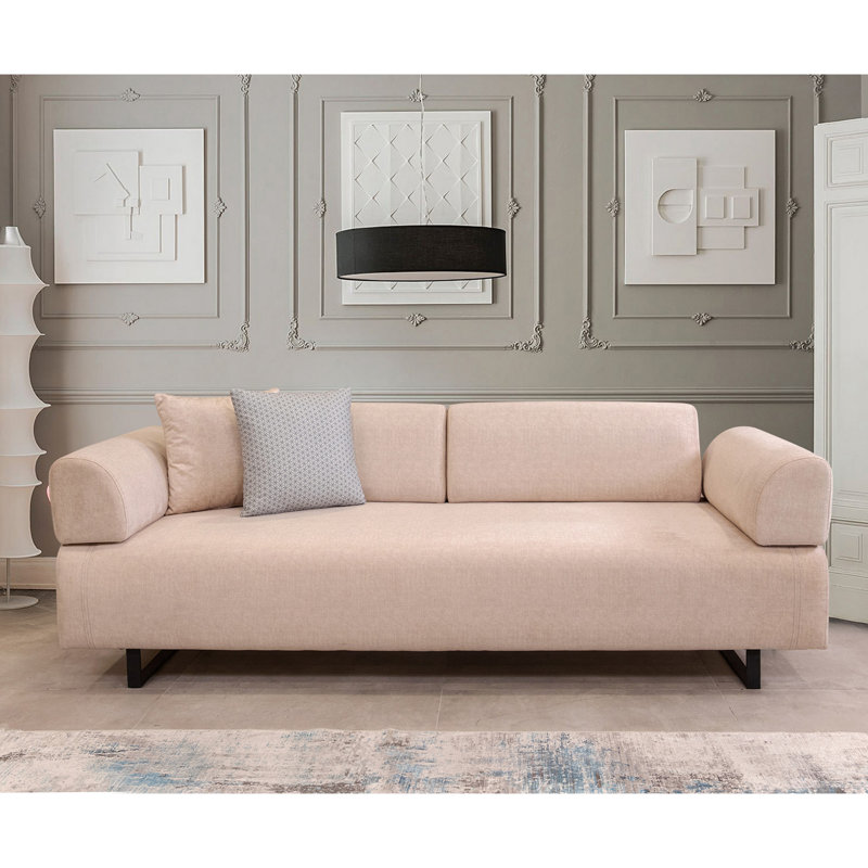 Upholstered 86.6'' Sleeper Sofa, Beige