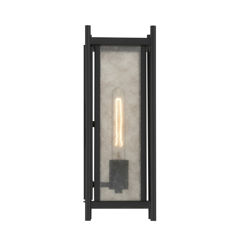 Lanterne murale d'extérieur 1 lumière Jacobs, 1, 16"H x 5.75"W, Matte Black