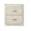 Table de chevet 1 pièce gris robuste, meubles de chambre à coucher de style contemporain avec poignée en acier inoxydable et bords courbés