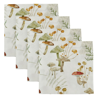  Ensemble de 4 serviettes Wild Mushroom