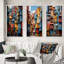 «Cityscape Dynamic Cubic», 3 pièces sur toile-501820417-501820426