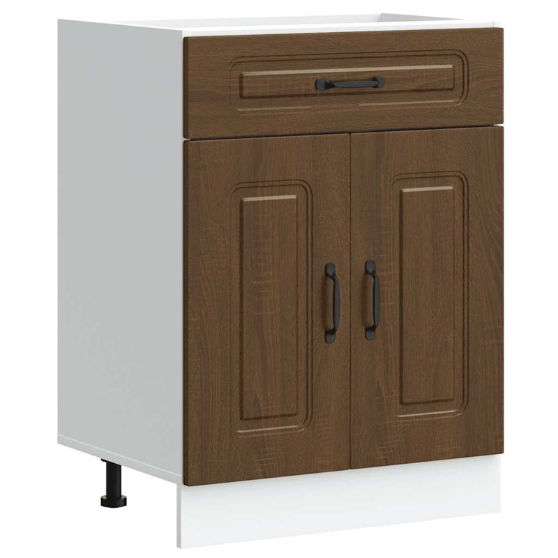 Kitchen Base Cabinet Kalmar Engineered Wood, Brown Oak