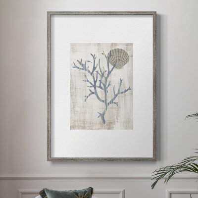 Reproduction encadrée de varech III - bois massif 50653