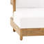 Canapé modulaire en U extérieur 3 pièces Dundas, toile Sunbrella blanc et teck naturel FSC