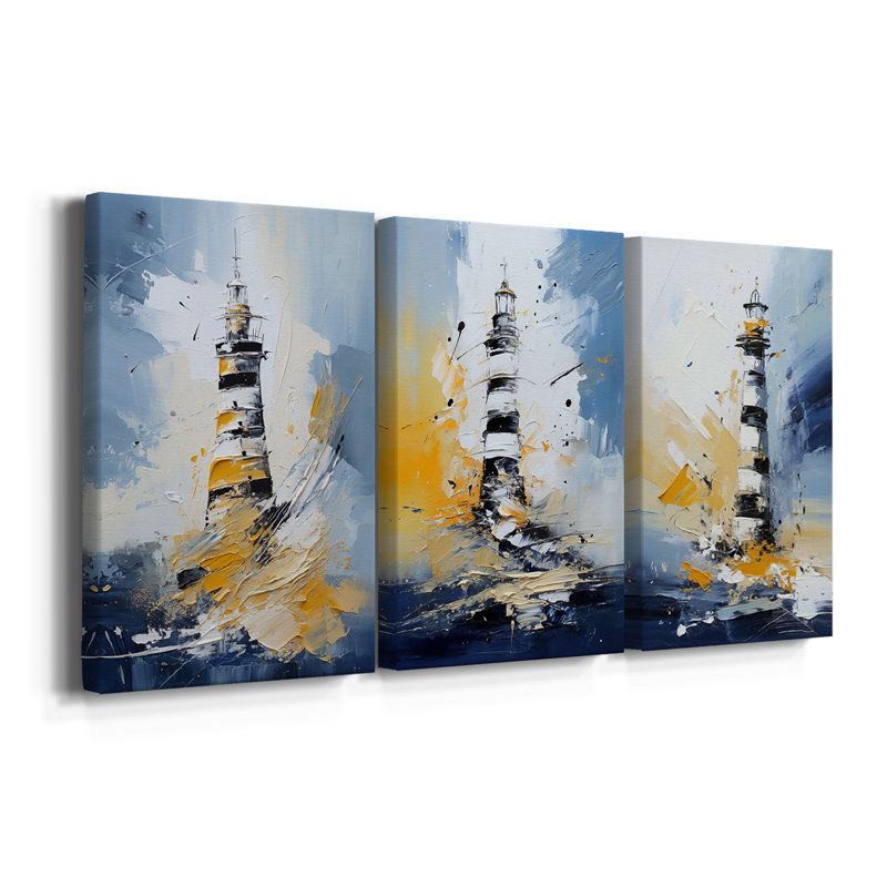 NAUTICAL Series Dxx - Toile tendue avec châssis sur mesure - 3 pièces, H 27 po x l 54 po