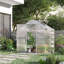 Serre argentée avec conception réglable pour l'espace extérieur, feuilles en aluminium et en polycarbonate de 48 po x 75 po x 76,8 po-132851267-132851268