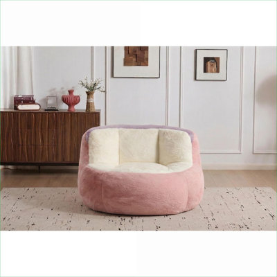 Canapé-fauteuil surdimensionné 1 place pour salon et dortoir, grande chaise longue en fausse fourrure pré-remplie pour une détente intérieure quotidienne