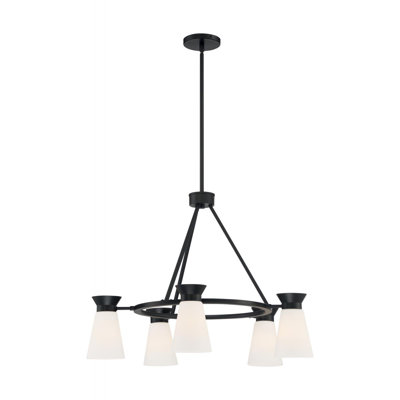 Huerfano 5 - Light Dimmable Wagon Wheel Chandelier