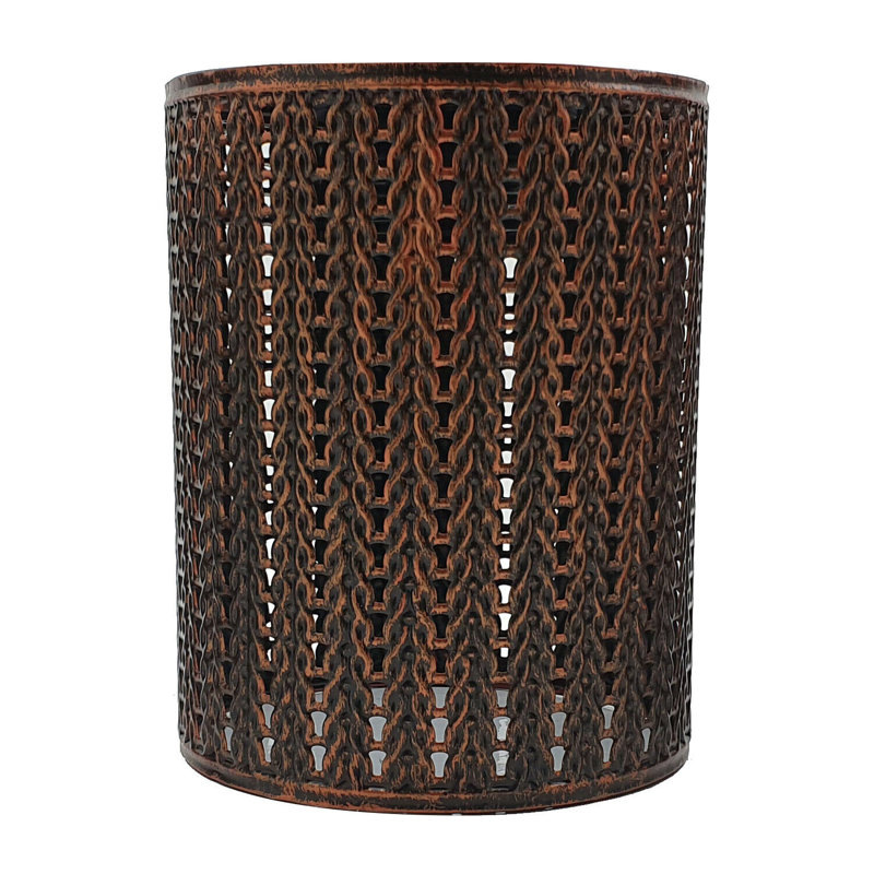 13.5cm H Metal Drum Lamp Shade ( Uno ), Rustic Red