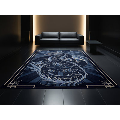 Tapis gris lavable à la machine Pavlo Art Deco