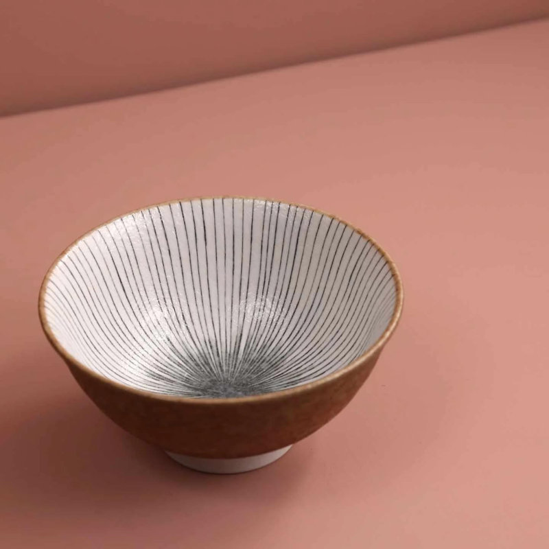 Bol Victoria Bella gris Tokusa Motif classique à rayures de type tokusa. Collection GRIS TOKUSA
