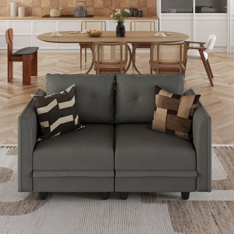 Tomario 61" Upholstered Loveseat With Storage, Gray Polyester