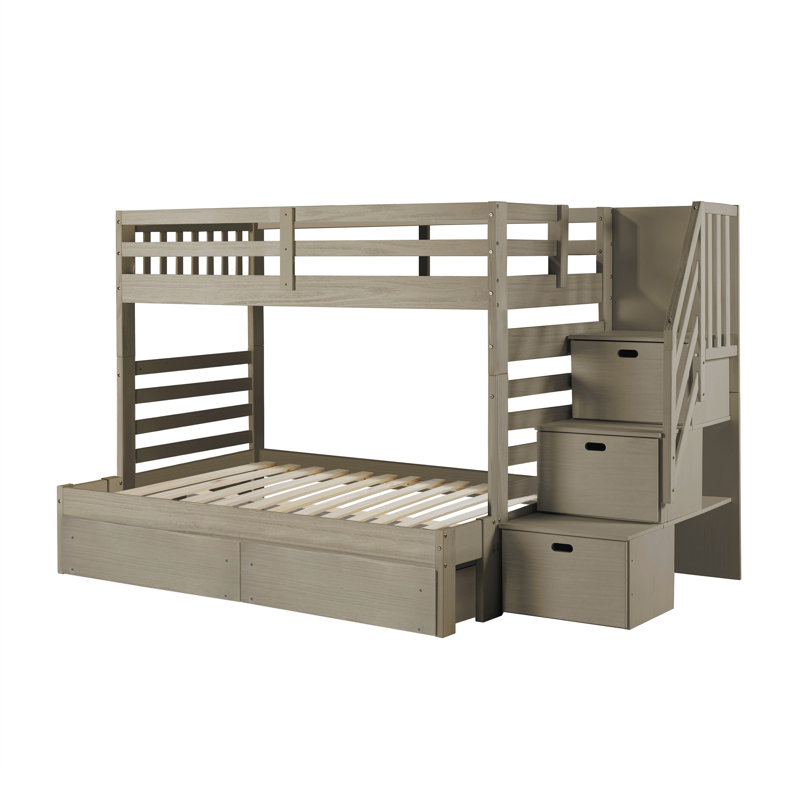 Huseman Kids Twin Over Full Bunk Bed with Drawers, Slate