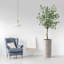 Arbre artificiel dans un pot de fleurs moderne, faux arbre en soie d'eucalyptus (décoration en pot et arbre)-86512148