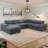 Loyde 7 - Piece 130" Upholstered Corduroy Sectional with Ottoman-1310818516